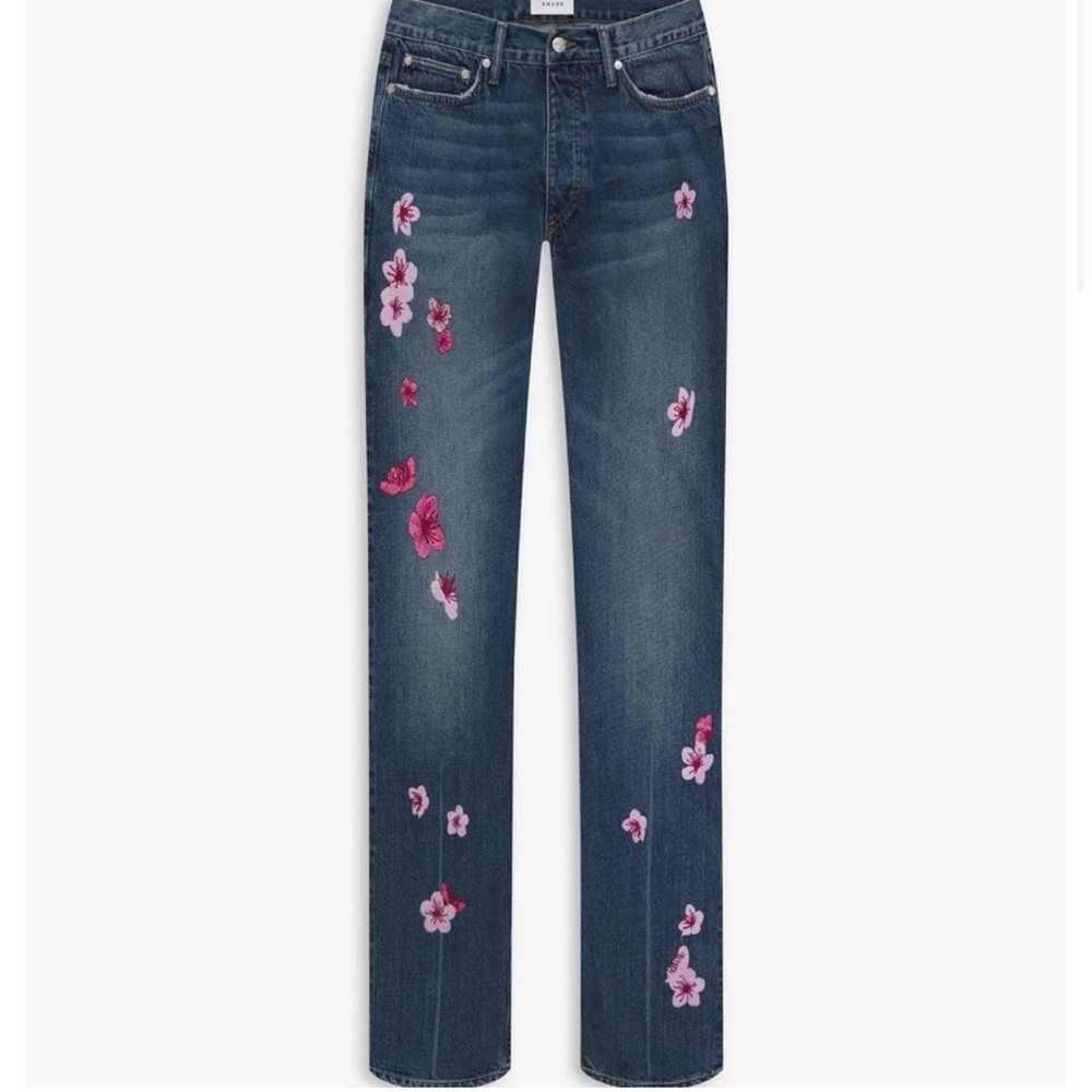 NWT RHUDE Blossom Embroidered Jeans Size US 29